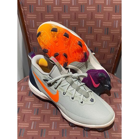 New Nike Men’s 9 Force Trout 9 Elite MCS Baseball Cleats Light Silver HF1116-001 - Picture 4 of 8